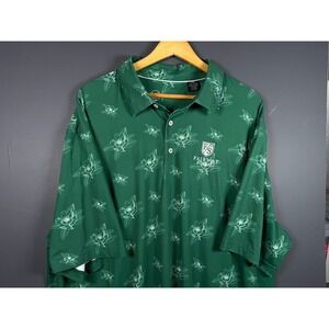 Swing Juice Fairway Social Mens XXL Green Floral Performance Golf Polo Shirt